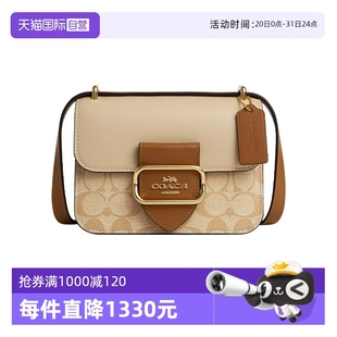 拼色腋下包单肩斜挎包 自营 COACH 蔻驰女士法棍包Morgan经典