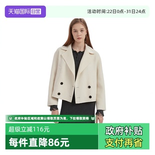 Bari Petit 双排扣西装 领短款 女士外套 羊毛大衣 自营