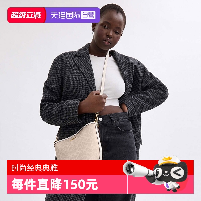 【自营】COACH/蔻驰香港直邮 女士PVC配皮单肩手提包 CT800水桶包