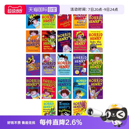 【自营】淘气包亨利章节书23册套装 英文原版 Horrid Henry Storybook Set with Audio儿童章节桥梁书 人物鲜活语言幽默 平装 附CD