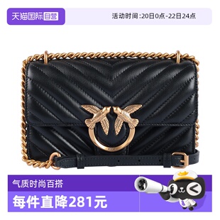 【自营】PINKO经典女款飞鸟燕子包单肩斜挎包女士手提包链条包