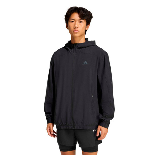 【自营】adidas阿迪达斯速干运动健身连帽夹克春男梭织外套KQ7481