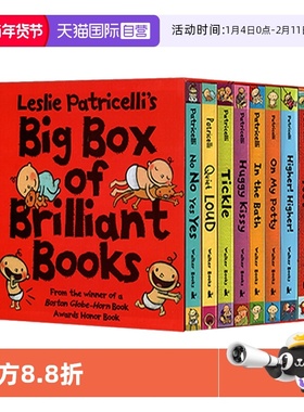 【自营】现货 小毛孩系列 纸板书 8册盒装 Leslie Patricelli's Big Box of Brilliant Books 一根毛脏小孩 英文原版 行为礼仪培养