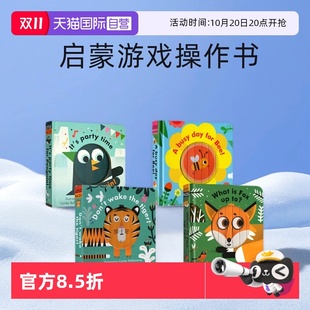 faces 立体变景书 自营 Little Meet Bear 亲子互动启蒙游戏操作书 百变脸谱 动物系列 绘本3册 英文原版 精装 Happy 情绪绘本