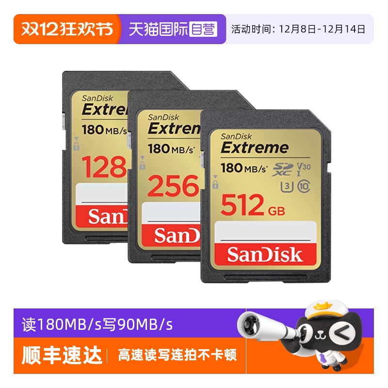 自营闪迪内存卡佳能单反相机