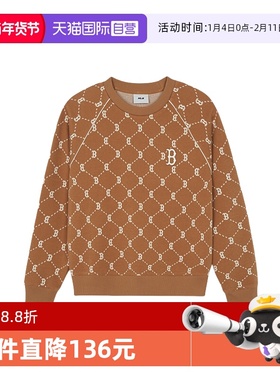 【自营】MLB 男女情侣复古老花时尚圆领套头运动卫衣3AMTM0144