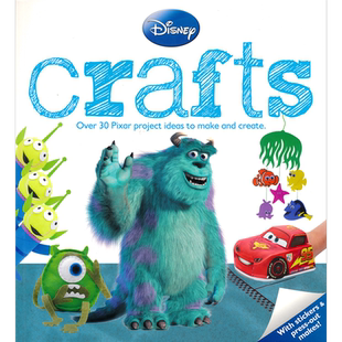 【自营】Disney Crafts 迪士尼皮克斯手工艺品 30+手工DIY制作项目 附贴纸&模型卡纸 英文原版进口儿童图书