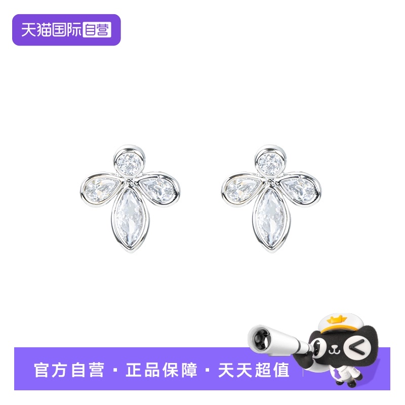 四叶花耳钉女气质百搭高级感耳饰