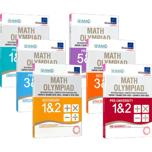 【自营】SAP Maths Olympiad International Competition Preparation Paper A-F 新加坡奥数SEAMO真题集 2019-2022年 英文原版