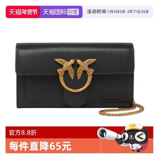 【自营】PINKO经典女款飞鸟燕子包单肩斜挎真皮手提包小号链条包