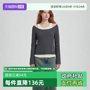 Bari Petit 气质显瘦假两件镂空拼接针织上衣羊毛 自营