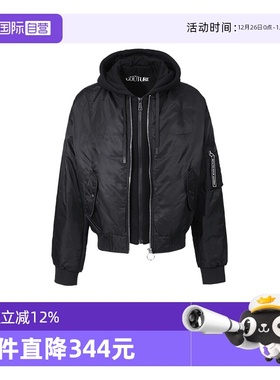 【自营】VJC范思哲 男士可拆卸连帽羽绒服飞行员夹克外套拉链休闲