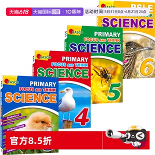 【自营】Casco Focus And Think Science Primary 3-6 新加坡科学 聚焦和思维 课外练习册 英文教辅 3-6年级 英文原版进口图书
