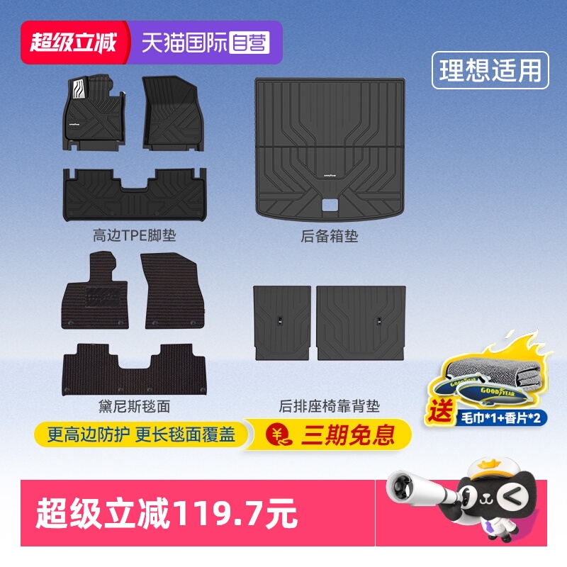 固特异理想高边全TPE汽车脚垫