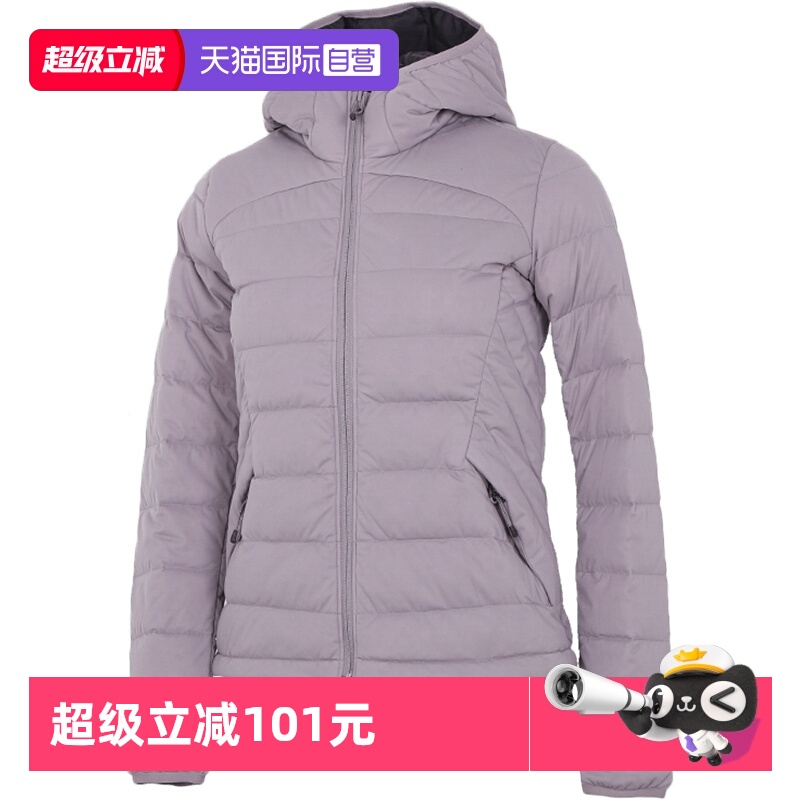 【自营】UA安德玛羽绒服女装简约保暖连帽休闲上衣户外宽松外套