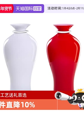 【自营】Dogale Venezia意大利镀银玻璃手工花瓶蓝色桌面花器大号