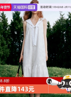 【自营】【ESTER HSU】ELLE海军领连衣裙女2025夏新款减龄小白裙