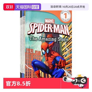 Hero 自营 Super 分级读物 Spiderman Men Four Man Avengers 10册原版 漫威套装 Readers Iron Marvel Enemies Fantastic