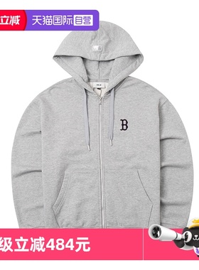 【自营】MLB夹克外套男女装休闲服连帽外套麻灰色运动服3ATRM0544