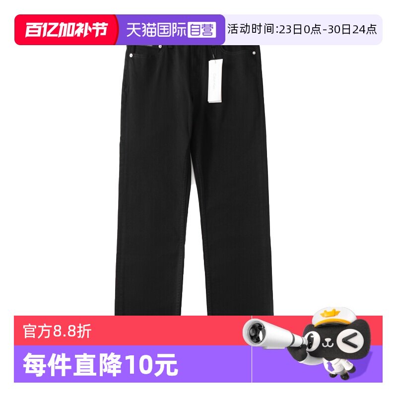 【自营】Calvin Klein/凯文克莱男士黑色潮流牛仔裤直筒春秋长裤