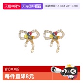 daisy 自营 beauty精致小巧彩色可爱串珠甜美蝴蝶结耳钉耳环女