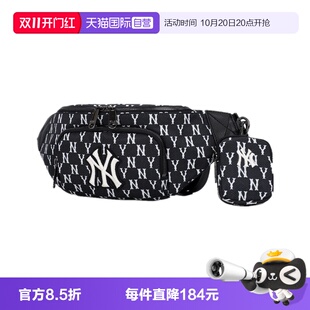 【自营】MLB 男女情侣胸包复古老花腰包时尚休闲单肩包3AHSM012N