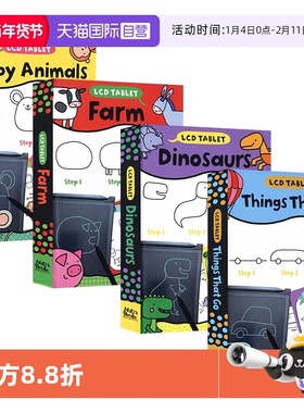 【自营】LCD Tablet Tings That Go Dinosaurs Farm Baby Animals 启蒙学绘画学词汇 液晶绘画板 简笔画教程 词汇闪卡 英文原版