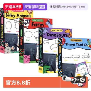 【自营】LCD Tablet Tings That Go Dinosaurs Farm Baby Animals 启蒙学绘画学词汇 液晶绘画板 简笔画教程 词汇闪卡 英文原版