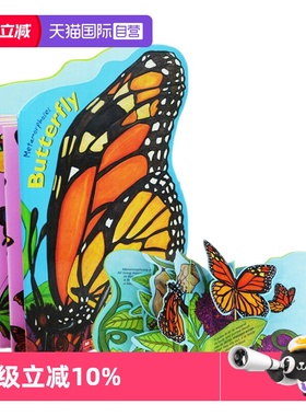 【自营】英文原版 蝴蝶变形记造型书 超好玩的立体翻翻书 Metamorphoses Butterfly 儿童自然百科知识 STEM科普精装立体书
