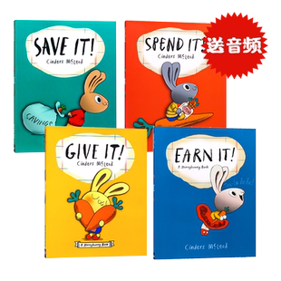 【自营】小兔子学花钱全套4册Moneybunny英文原版绘本 啃书小黄怪尼宝4册Nibbles 趣味启蒙故事图画书财商启蒙管理图画送音频