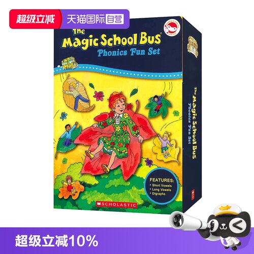 【自营】英文原版 Magic School Bus Phonics Fun Set 神奇校车自然拼读法 12册盒装 儿童故事图画趣味绘本