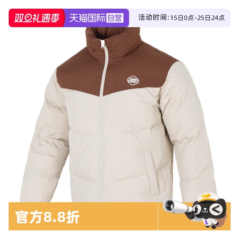 【自营】Skechers斯凯奇羽绒服男装女装时尚立领上衣保暖休闲外套