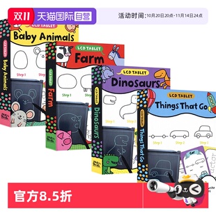 液晶绘画板 LCD That Tings Dinosaurs 启蒙学绘画学词汇 简笔画教程 Animals Tablet Baby Farm 英文原版 词汇闪卡 自营