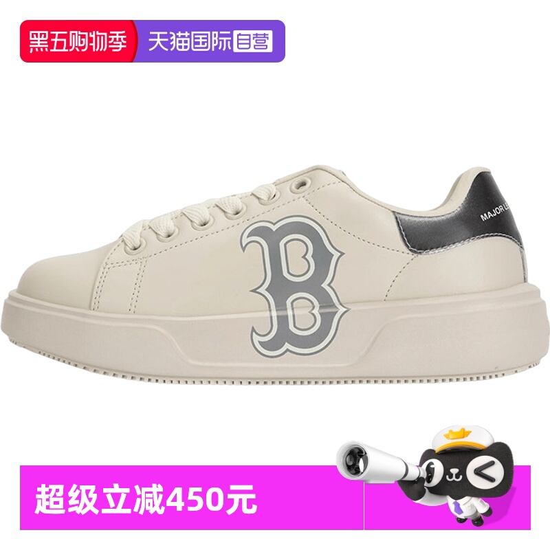 MLB男女情侣休闲鞋厚底低帮板鞋