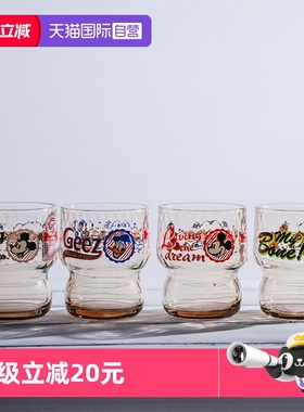 【自营】日本aderia石冢硝子迪士尼米奇杯子果汁玻璃杯水杯酒杯