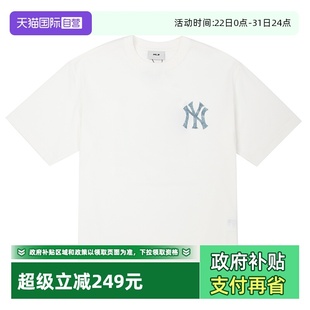 透气大logo时尚 短袖 MLB男女情侣装 休闲情侣T恤3ATSM0953 自营