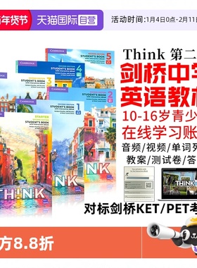 【自营】原版进口第二版剑桥Cambridge Think Starter 12345级学生书练习册KET/PET考试教辅外语初中高中英语教材自学书 think教材