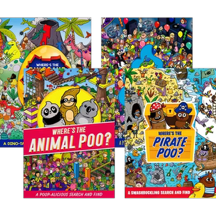 【自营】Where's The Poo Animal Dinosaur Pirate 便便在哪儿 动物恐龙海盗 趣味益智 找找乐 专注力训练 英文原版进口儿童图书