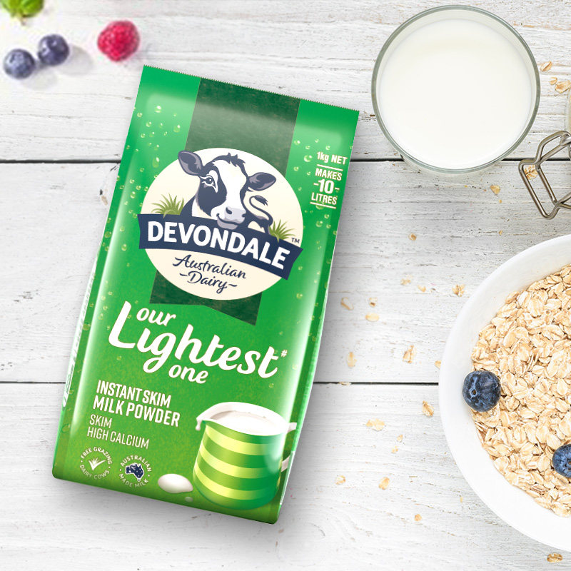 【自营】澳洲进口德运低脂高钙成人奶粉中老年女士大学生袋装1kg