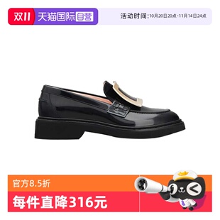 VivierRV Roger Viv Rangers 金方扣黑色漆皮乐福鞋 女款 自营