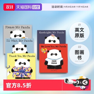 Thank 自营 熊猫先生礼仪课堂5册Please 图画书 love you 英文原版 Goodnight Wait panda礼貌