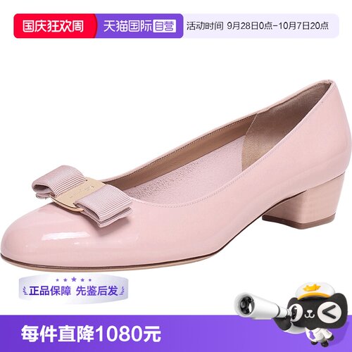 女士蝴蝶结FERRAGAMO单鞋粗跟