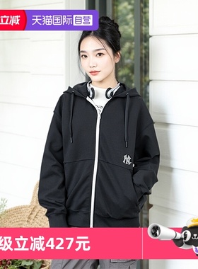 【自营】MLB针织夹克男女同款宽松运动服NY大标连帽外套3ATRB0441