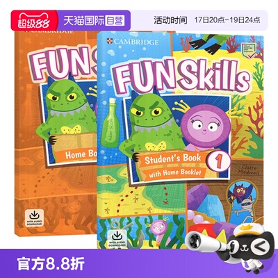 【自营】剑桥少儿英语YLE考试一级官方备考书 Fun Skills Level 1 for Pre A1 Starters 英文原版 Cambridge English 含练习册