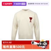 厚毛衣外穿 爱心提花FW25羊毛圆领套头针织衫 自营 AMI男女同款