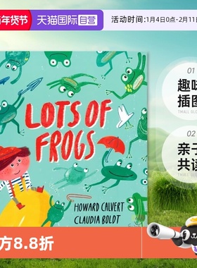 【自营】Lots of Frogs 好多小青蛙 儿童睡前故事 数数与韵律绘本 趣味插图 亲子共读 幼儿启蒙读物 英文原版图书