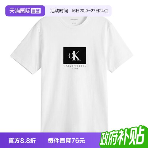 CalvinKlein男通勤印花短袖T恤