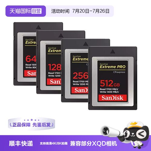 自营闪迪cfexpress存储卡摄像机
