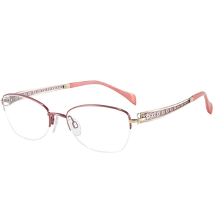 【自营】CHARMANT夏蒙近视镜架线钛系列女士商务镂空半框镜XL2932