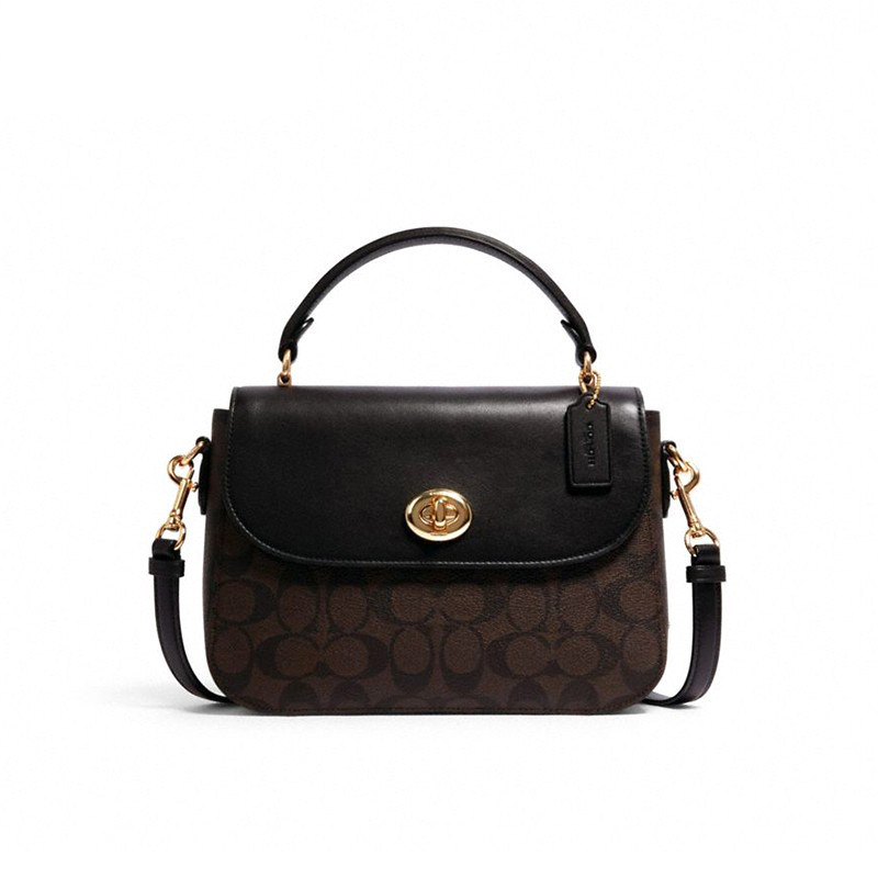 【自营】COACH 蔻驰女士MARLIE时尚皮质手提单肩斜挎包邮差包小众